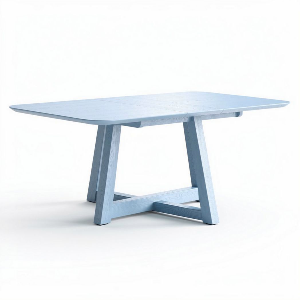 Rectangular wooden dining table in light blue 180 x 90 x 75cm