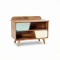 Wooden storage console with two-tone drawers for living room 60 x 30 x 45cm