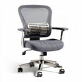 Mesh office chair with adjustable height and gray fabric seating 60 x 60 x 95cm