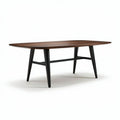 Wooden dining table in walnut finish with black legs 180 x 90 x 75cm